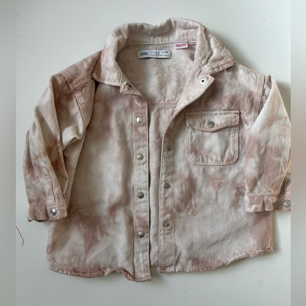 Zara Toddler Shacket Jacket Denim Material